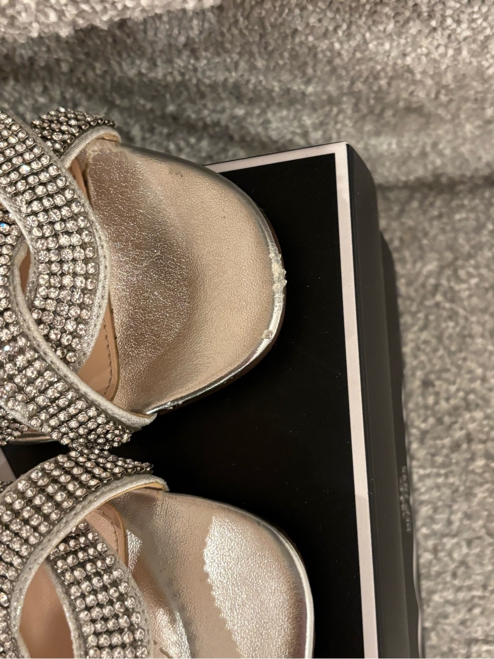 Nina Silver Crystal Strappy Dress Sandals - Picture 9 of 10
